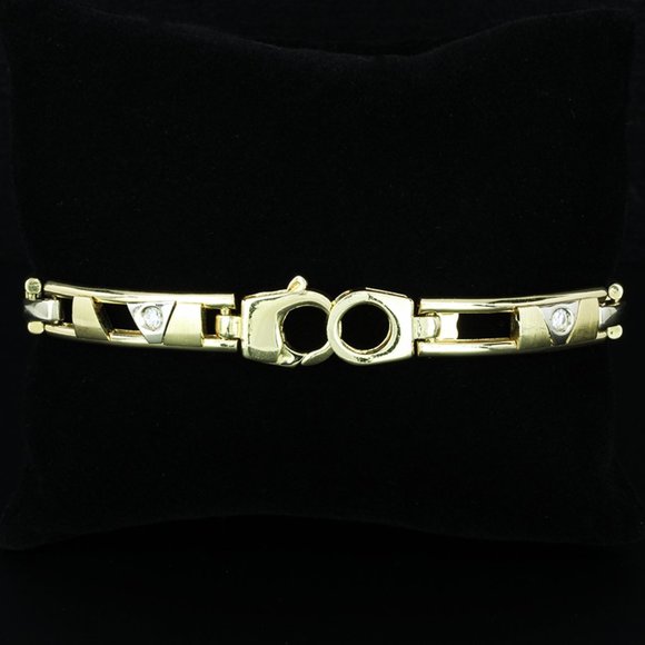 Vintage 14K Yellow Gold Sliding Diamond Anniversary Fancy Link Bracelet - Picture 5 of 6